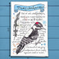 Downy Woodpecker Bird Facts Garden Kitchen Décor Tea Towel