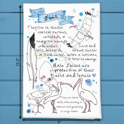 Ibis Bird Facts Garden Kitchen Décor Tea Towel