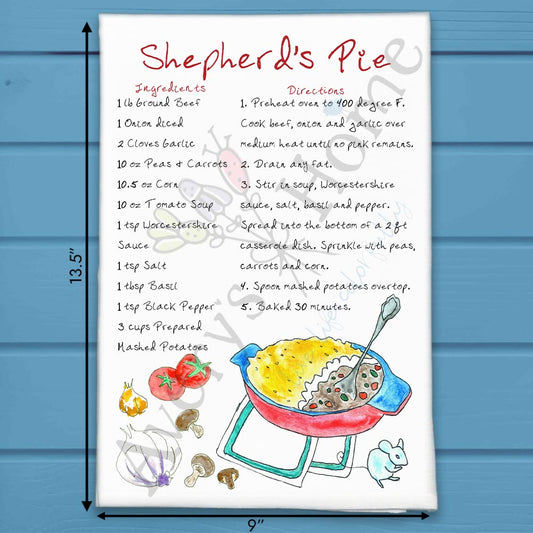 Shepherd’s Pie Recipe Tea Towel – Cozy Casserole Style