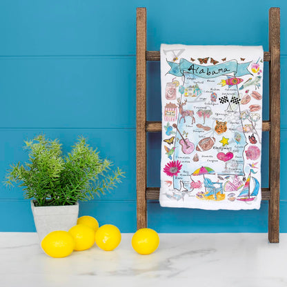 Alabama State Map Tea Towel – Yellowhammer Pride