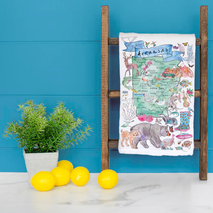 Arkansas State Map Tea Towel – Natural State Accent