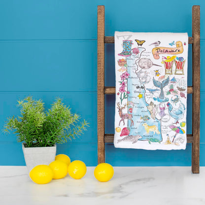 Delaware State Map Tea Towel – First State Style