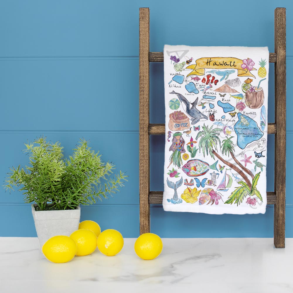 Hawaii State Map Tea Towel – Aloha Kitchen Style