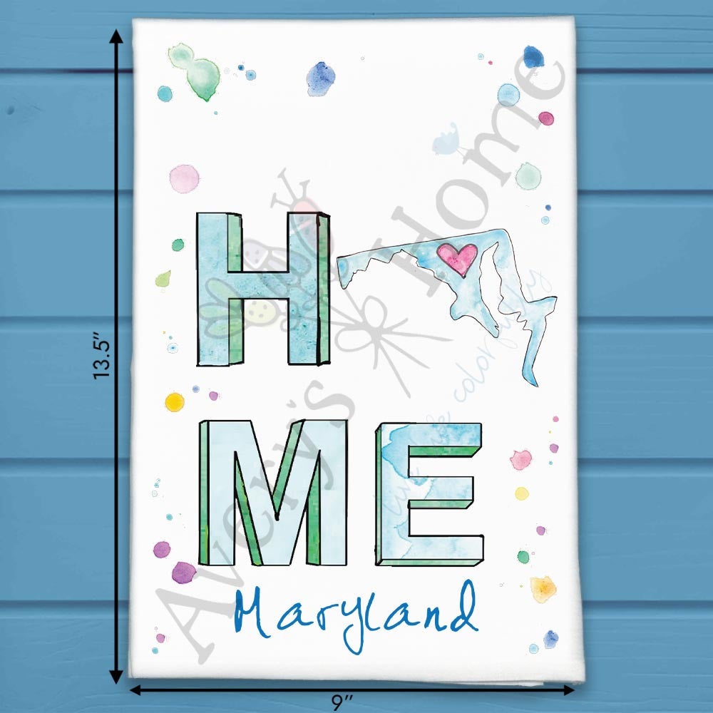 HOME in Maryland Tea Towel