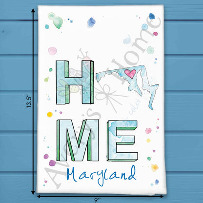 HOME in Maryland Tea Towel
