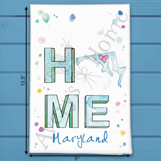 HOME in Maryland Tea Towel