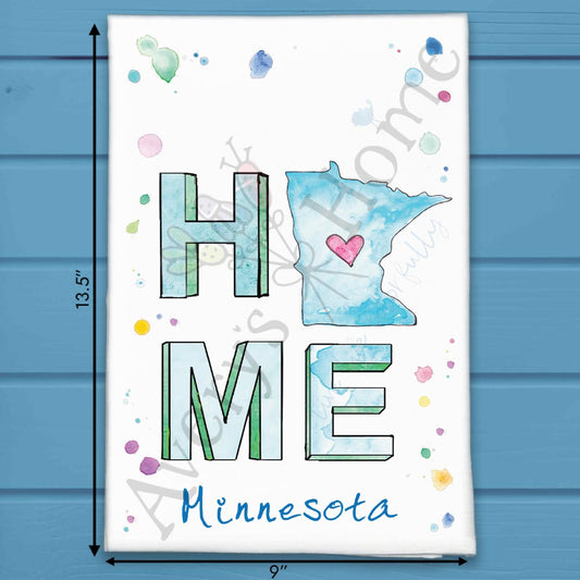HOME in Minnesota Kitchen Décor Tea Towel