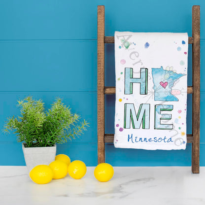 HOME in Minnesota Kitchen Décor Tea Towel