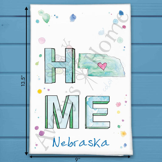 HOME in Nebraska Kitchen Décor Tea Towel
