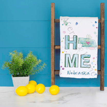 HOME in Nebraska Kitchen Décor Tea Towel