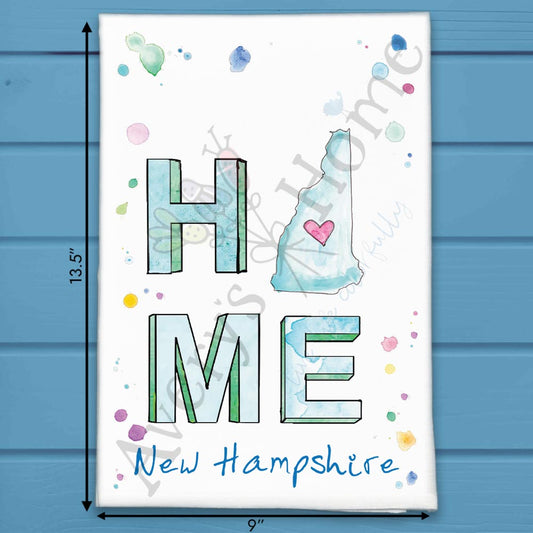 HOME in New Hampshire Kitchen Décor Tea Towel
