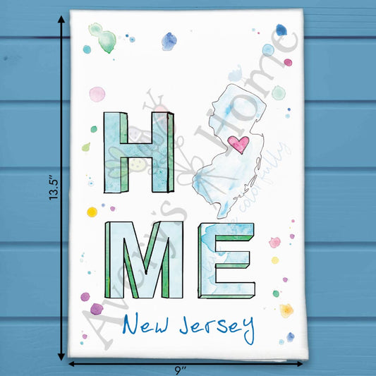 HOME in New Jersey Kitchen Décor Tea Towel