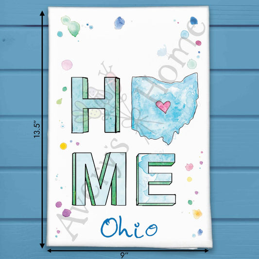 HOME in Ohio Kitchen Décor Tea Towel