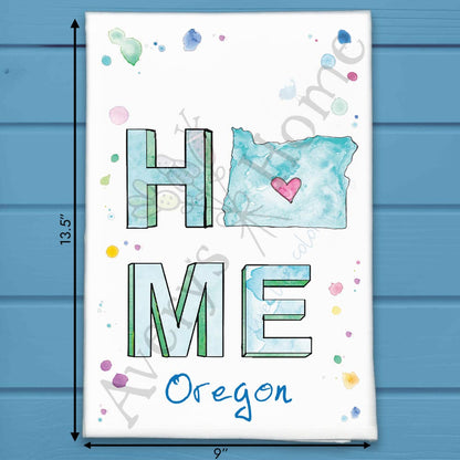 HOME in Oregon Kitchen Décor Tea Towel