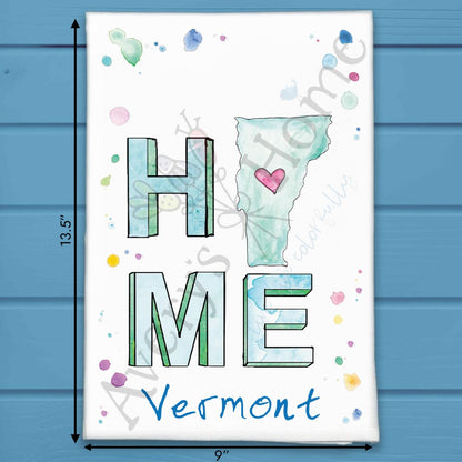 HOME in Vermont Kitchen Décor Tea Towel