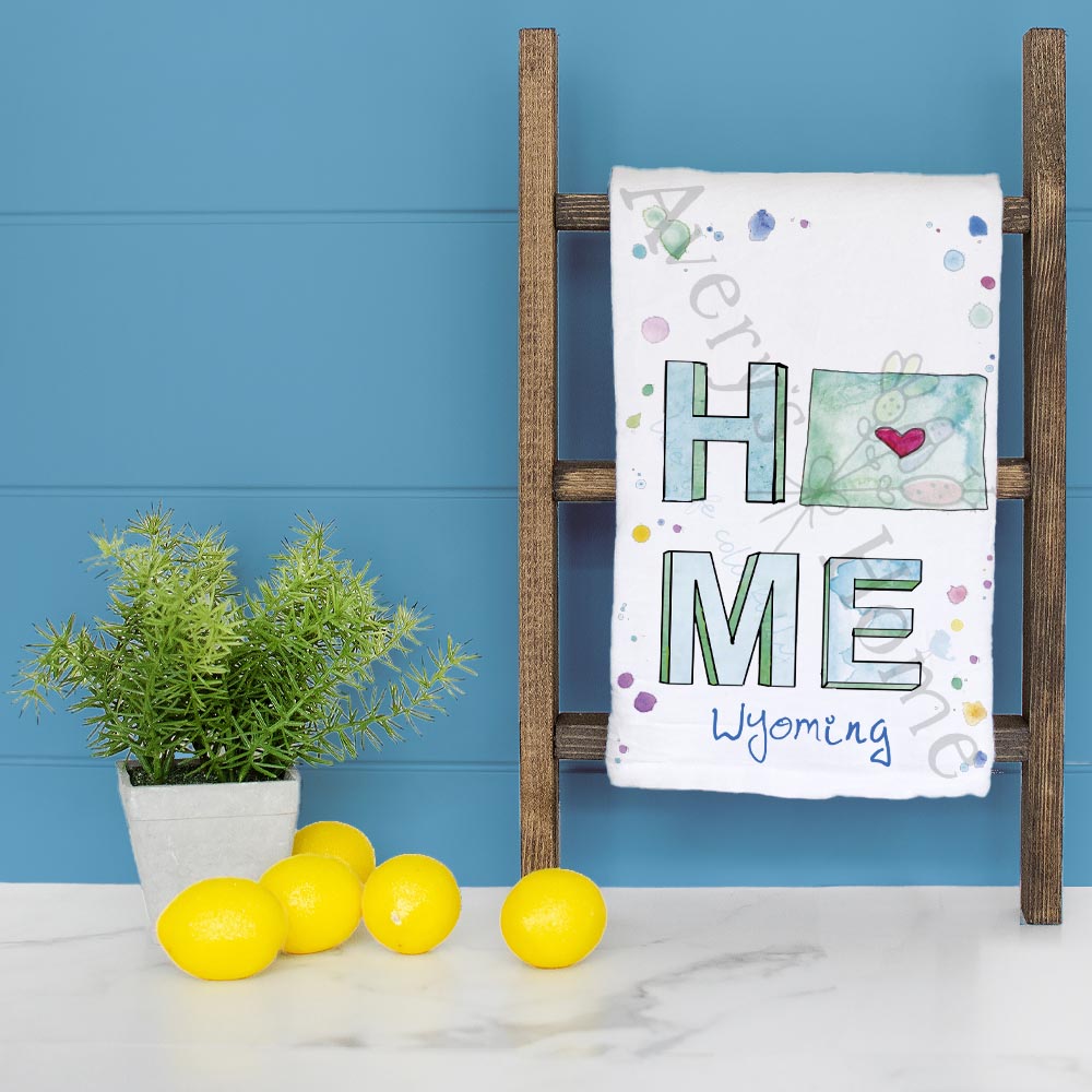HOME in Wyoming Tea Towel