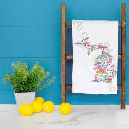 Michigan State Icons Tea Towel – Freshwater Life