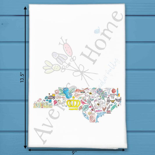 North Carolina State Icons Tea Towel – BBQ to Beach