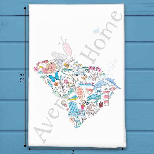 South Carolina State Icons Tea Towel – Beach & Bloom