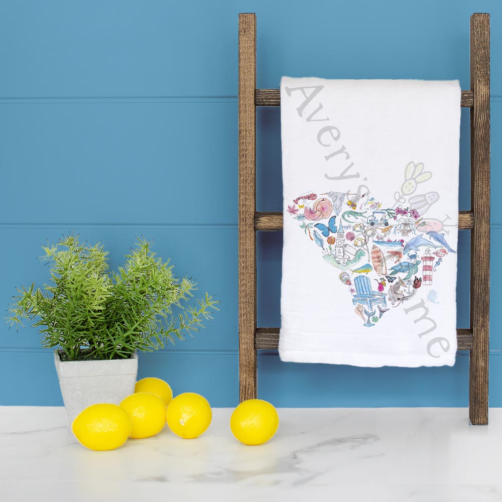 South Carolina State Icons Tea Towel – Beach & Bloom