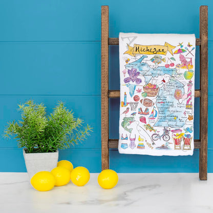 Michigan Map Tea Towel – Upper, Lower & Lake Life