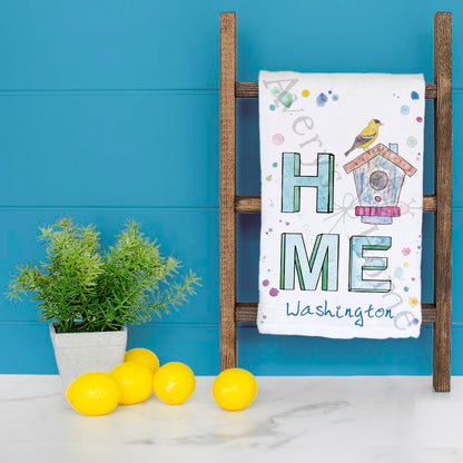Washington Birding HOME State Bird & House Décor Tea Towel