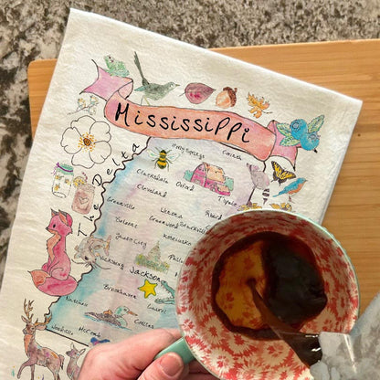Mississippi Map Tea Towel – Southern Coast & Charm