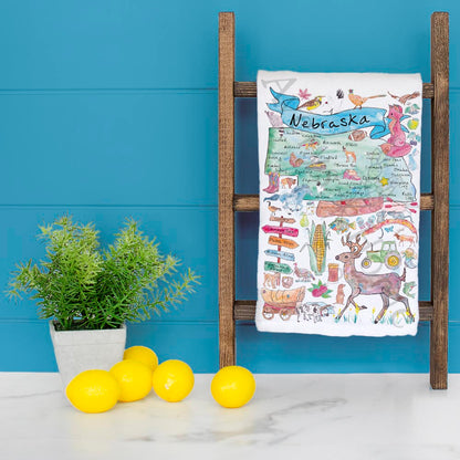 Nebraska Map Tea Towel – Cornfields & Community