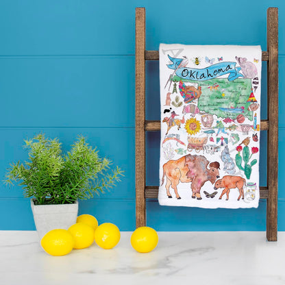 Oklahoma Map Tea Towel – Dust, Drive & Heartland