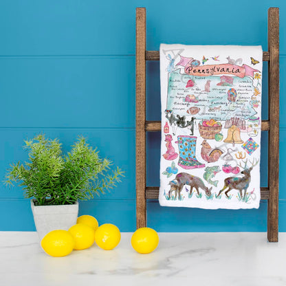 Pennsylvania Map Tea Towel – Liberty, Amish & Alleghenies
