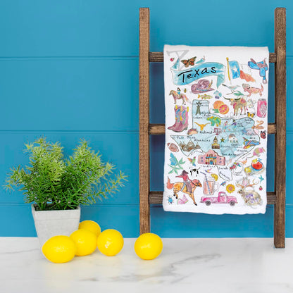 Texas Map Tea Towel – Boots, BBQ & Big Sky
