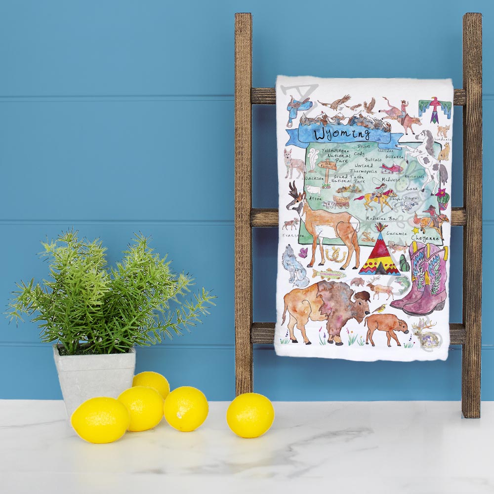 Wyoming Map Tea Towel – Rodeo & Range