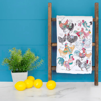 Homestead Christmas Chicken Breed Kitchen Décor Tea Towel