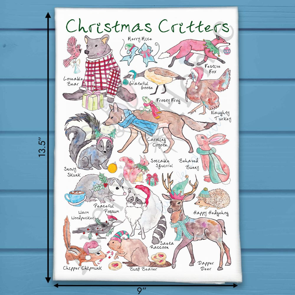Christmas Critters Garden Kitchen Décor Tea Towel