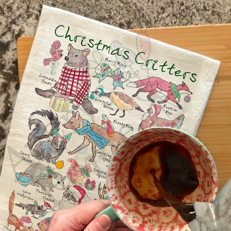 Christmas Critters Garden Kitchen Décor Tea Towel