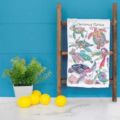 Christmas Sea Turtle Species Kitchen Décor Tea Towel