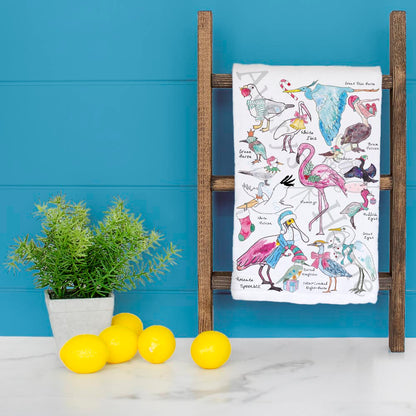 Christmas Coastal Birds Holiday Kitchen Décor Tea Towel