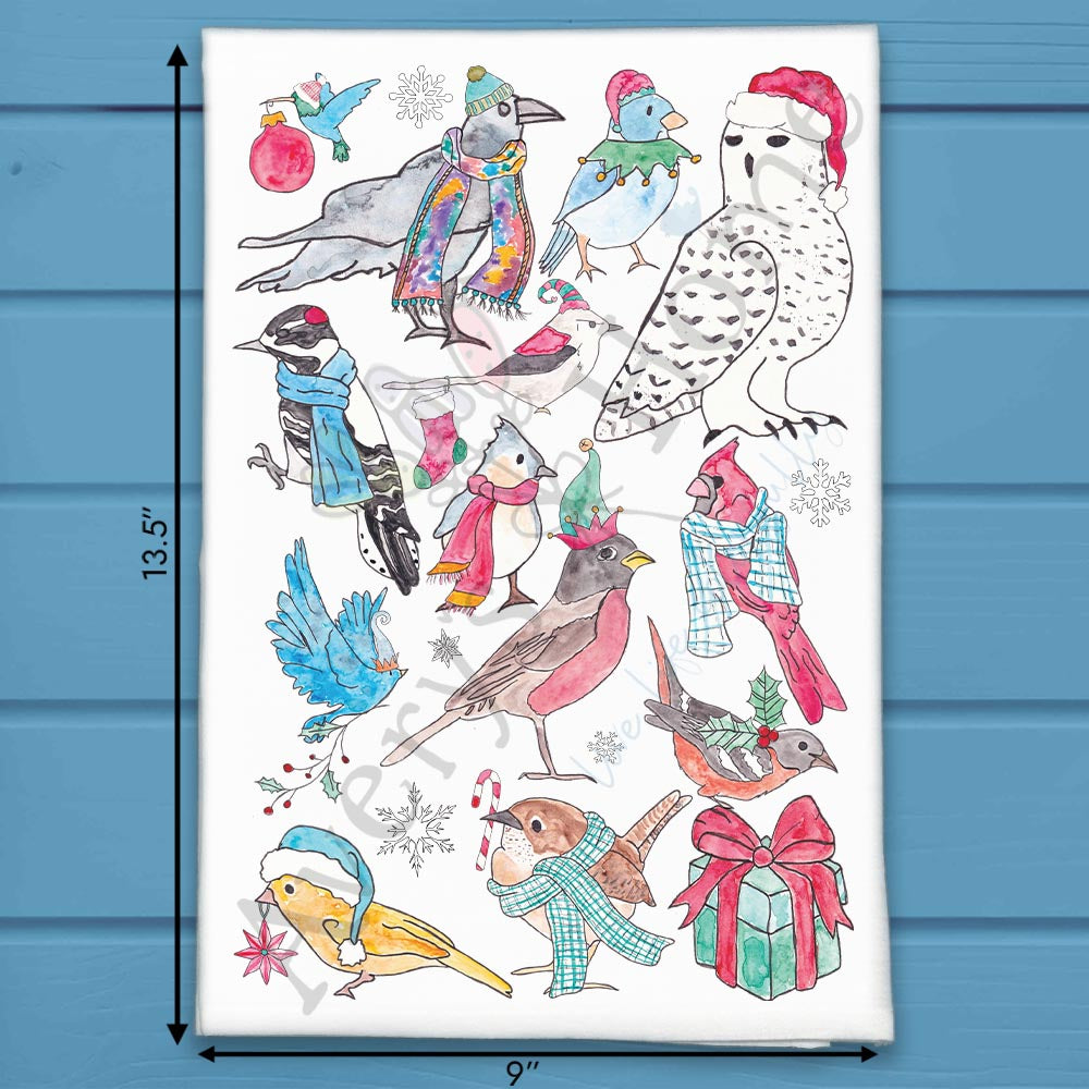 Christmas Backyard Birds Part 2 Kitchen Home Décor Tea Towel