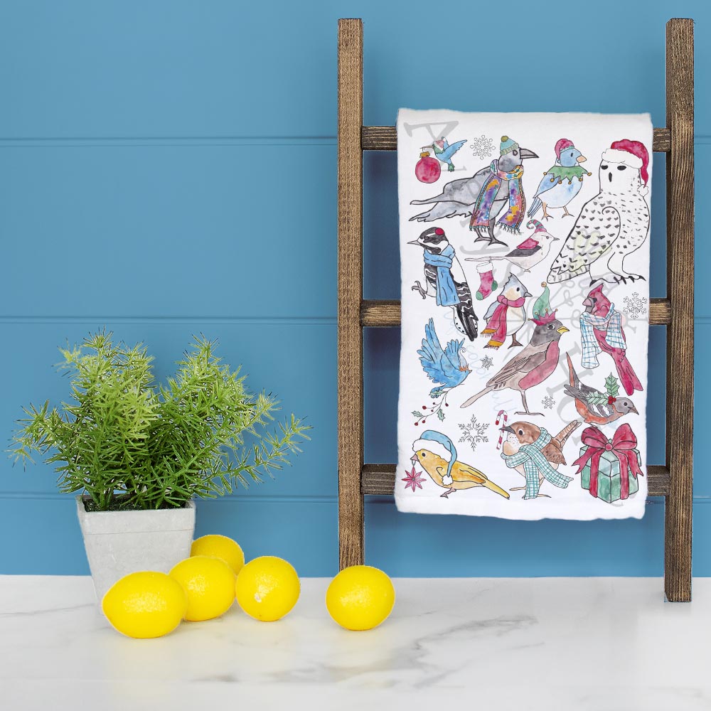 Christmas Backyard Birds Part 2 Kitchen Home Décor Tea Towel