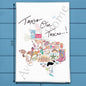 Texas Our Texas Tea Towel – Flag, Stars & Longhorns