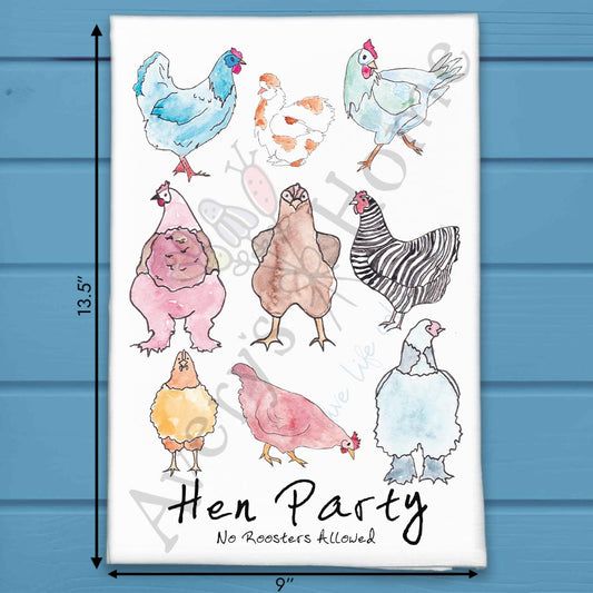 Hen Party (no roosters allowed) Kitchen Décor Tea Towel