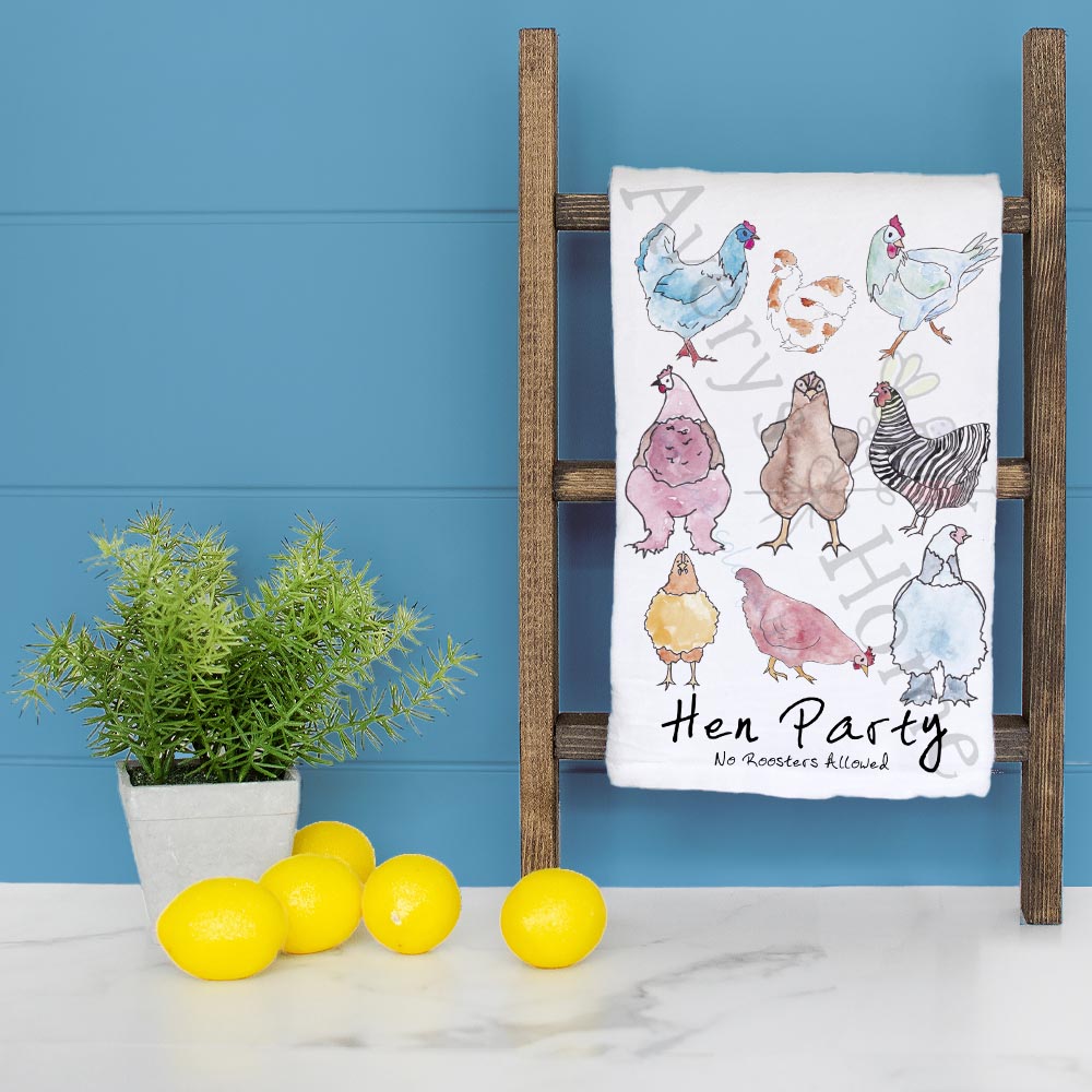 Hen Party (no roosters allowed) Kitchen Décor Tea Towel