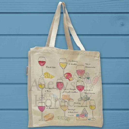 Wine & Cheese Pairing Organic Cotton Tote Bag – Gourmet Host Gift