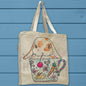 Teacup & Bunny Rabbit Organic Cotton Tote Bag
