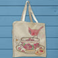 Teacup Roses, Cardinal & Thumbprint Cookie Organic Cotton Tote Bag