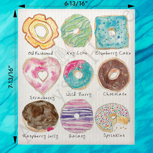 Donut Flavors Swedish Dishcloth – Sweet Kitchen Gift