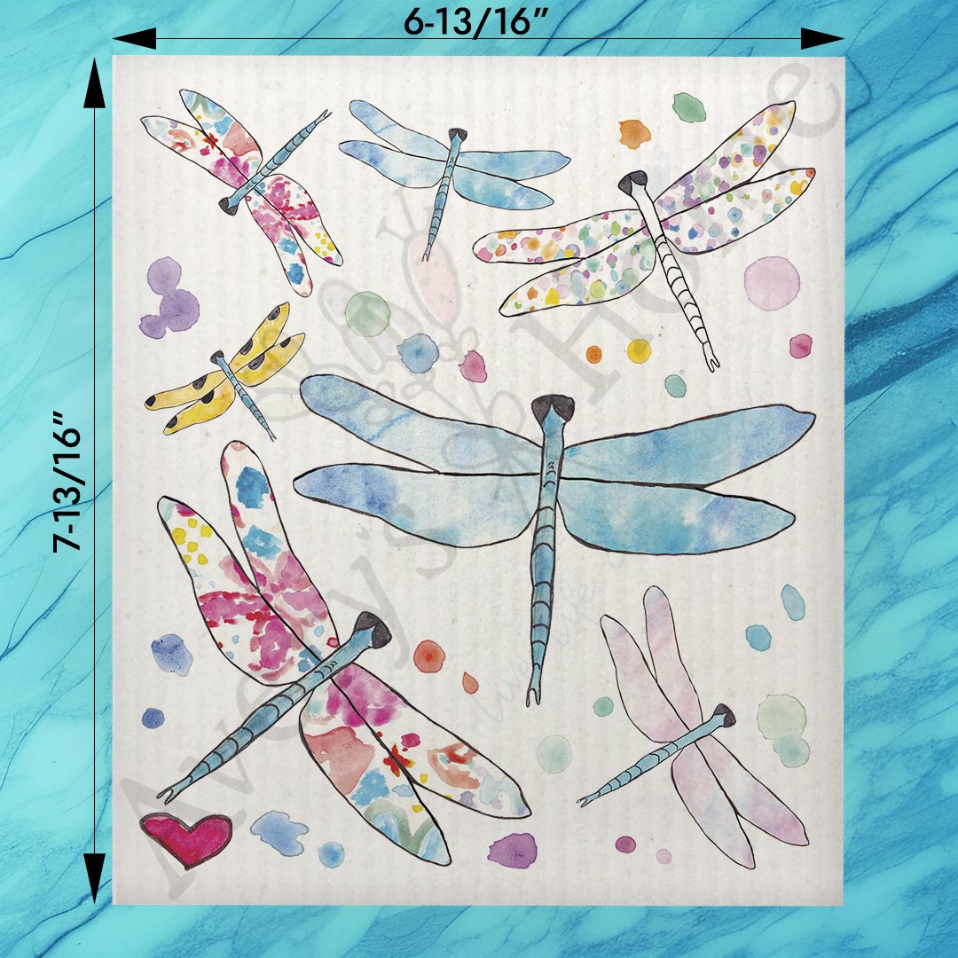 Dragonfly Garden Swedish Dishcloth – Nature-Inspired Decor