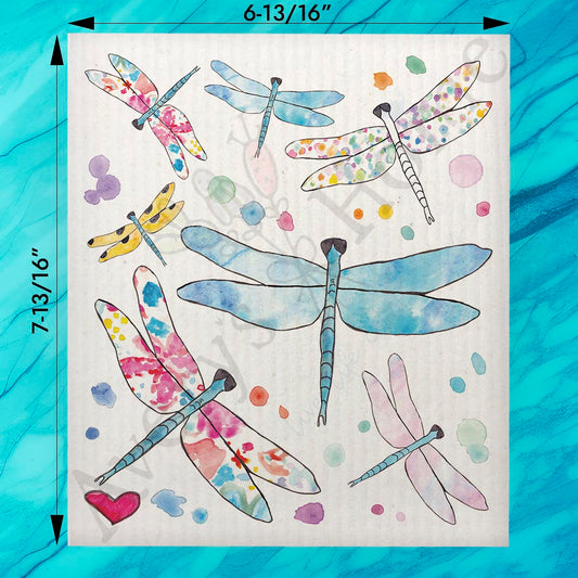 Dragonfly Garden Swedish Dishcloth – Nature-Inspired Decor