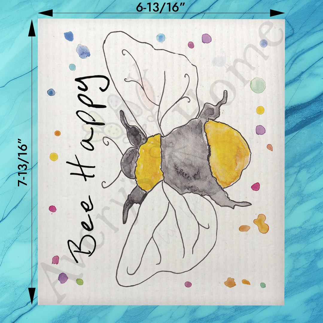 Garden Bees Swedish Dishcloth – Pollinator Decor Gift