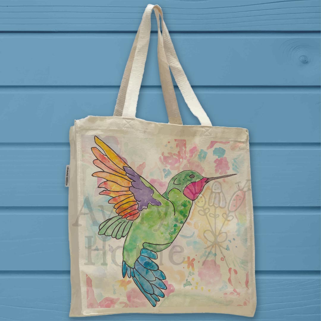 Ruby Throated Hummingbird Organic Cotton Tote Bag – Garden Decor